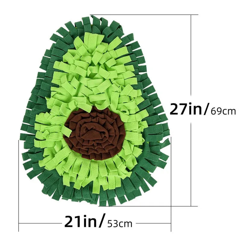 Alfombra Olfativa Interactiva en Forma de Aguacate para Perros y Mascotas (Juguete de Estimulación y Búsqueda)