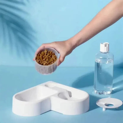 Comedero y Bebedero Automático 2 en 1 con Forma de Corazón – Cuenco Antihumedad para Perros y Gatos