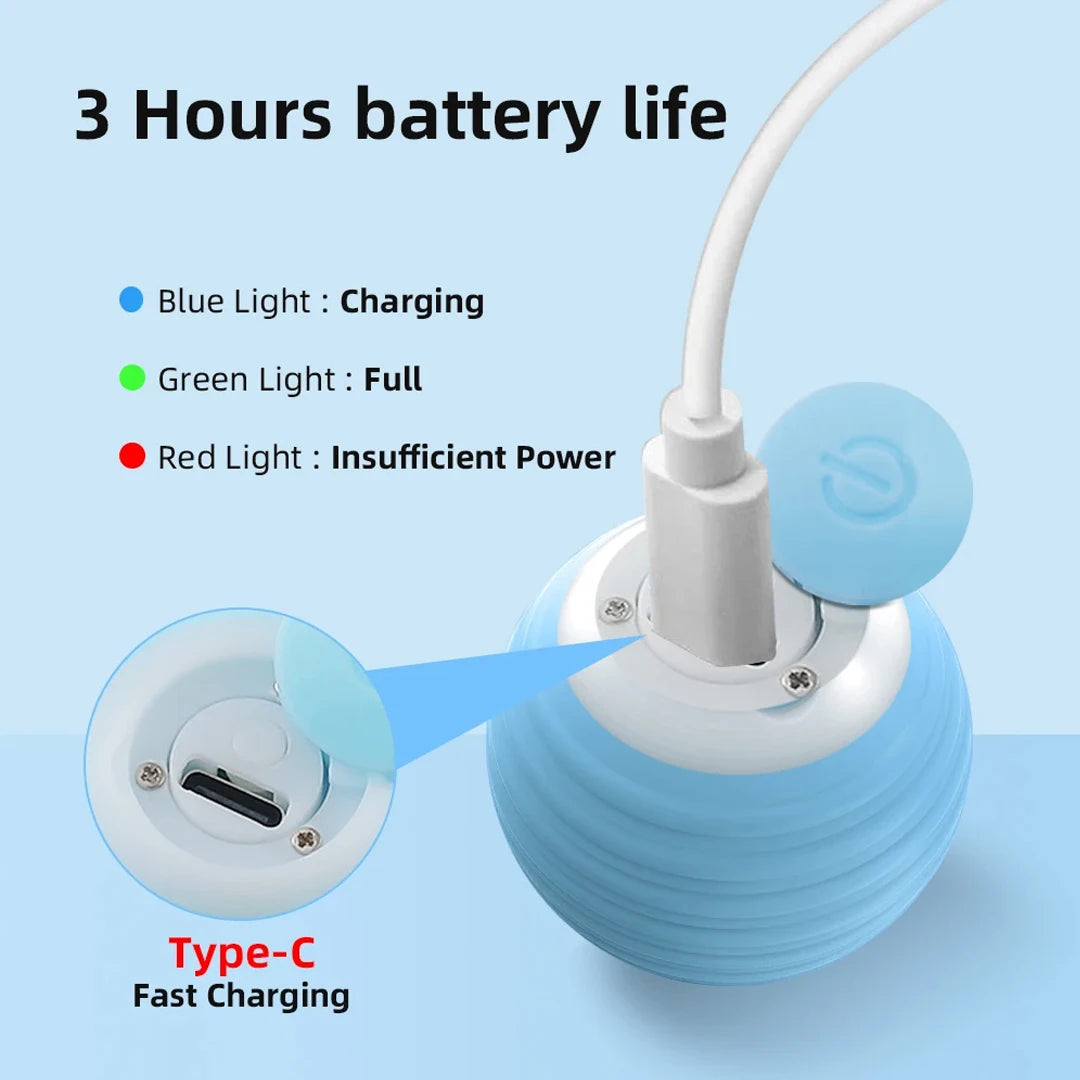 Pelota Interactiva Inteligente para Gatos – Juguete Electrónico con Movimiento Automático